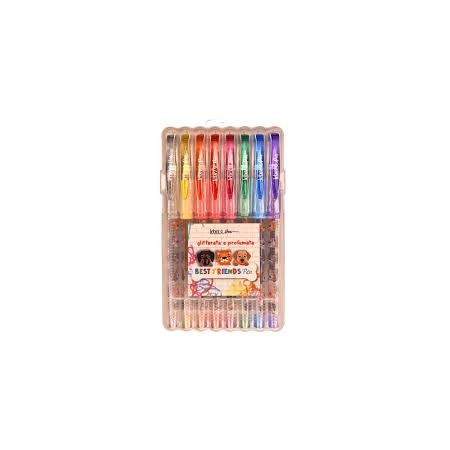 BLISTER 8 BIRO GLITTER PROFUMATE BEST FRIENDS