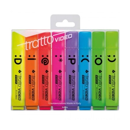ASTUCCIO 8 EVIDENZIATORI TRATTO VIDEO EMOTION