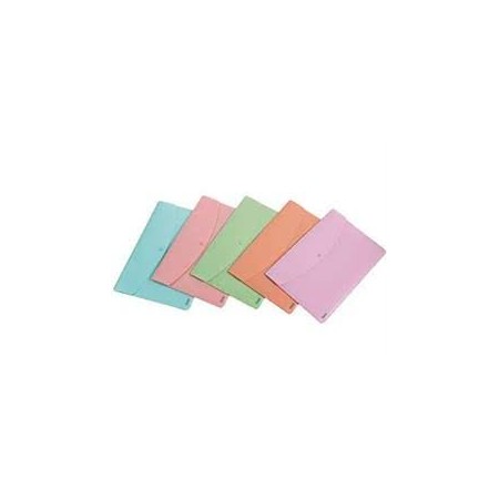 BUSTE CON BOTTONE A4 PASTELLO 5 PZ