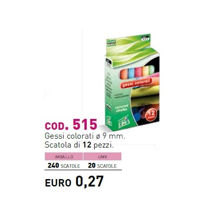 GESSI COLORATI IN SCATOLA 12PZ LEBEZ 515