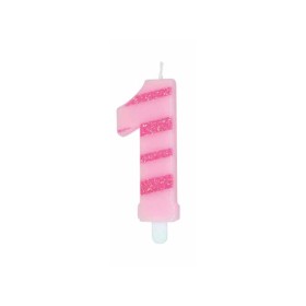CANDELE GLITTER ROSA N. 1