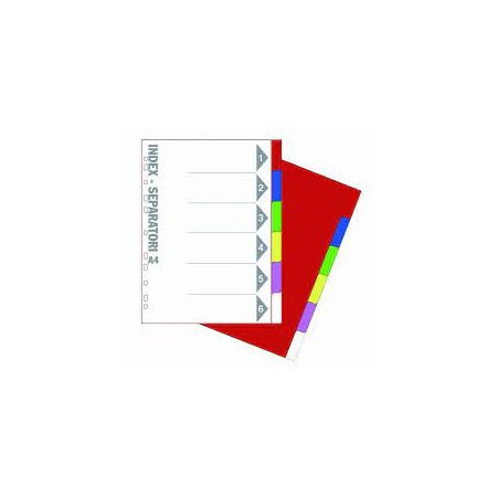 SEPARATORI IN PPL A4 6 TASCHE COLORATI