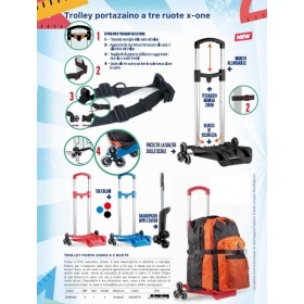 TROLLEY 3 RUOTE UNIVERSALI X ZAINI
