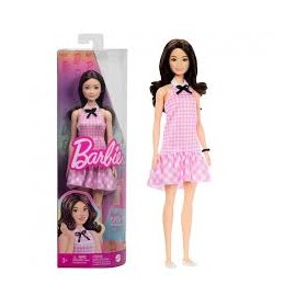 BARBIE FASHIONISTAS CON VESTITO A QUADRETTI ROSA