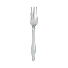 FORCHETTE IN PLASTICA ARGENTO PZ.24