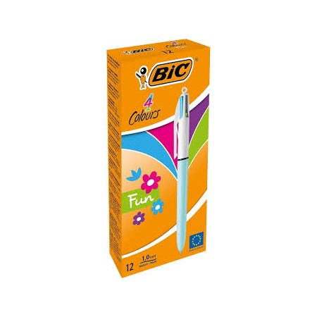 BIRO BIC 4 COLORI FUN PZ 12