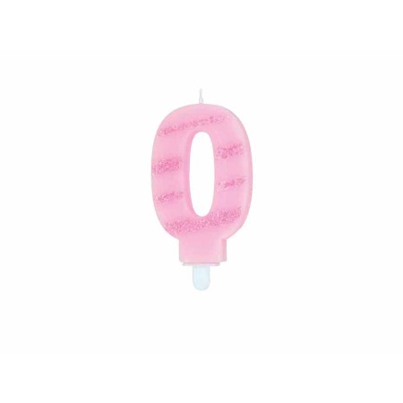 CANDELE GLITTER ROSA N. 0