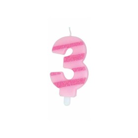 CANDELE GLITTER ROSA N. 3