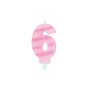 CANDELE GLITTER ROSA N. 6