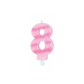 CANDELE GLITTER ROSA N. 8