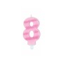 CANDELE GLITTER ROSA N. 8