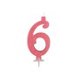 CANDELE GLITTER CM 12 ROSA N6