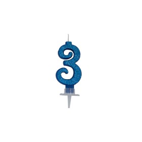 CANDELE CM 7 BLU GLITTER N3