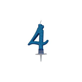 CANDELE CM 7 BLU GLITTER N4