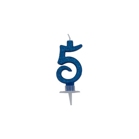 CANDELE CM 7 BLU GLITTER N5