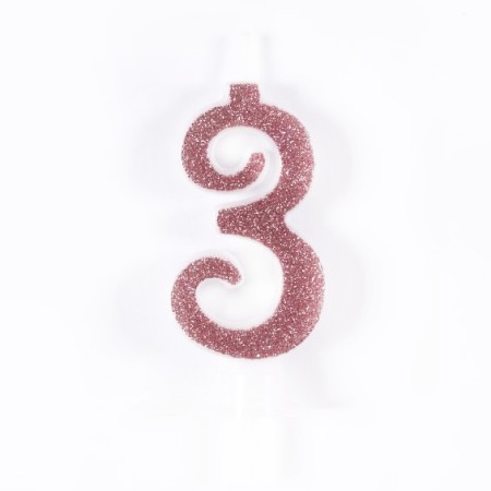 CANDELE CM 7 ROSA GLITTER N3
