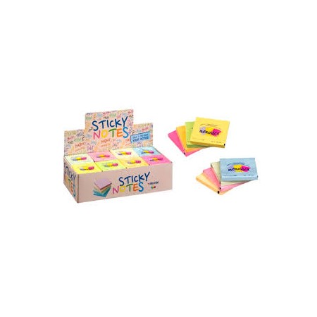 ESP. MEMOIDEA 75X75 RIPOSIZIONABILI COLORI PASTELLO/FLUO PZ.64