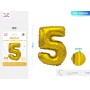 PALLONCINO MYLAR ORO NUMERO 5 40CM