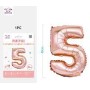 PALLONCINO MYLAR ORO ROSA NUMERO 5 40CM