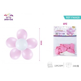 PALLONCINI A FORMA DI FIORE PAILETTES ROSSO