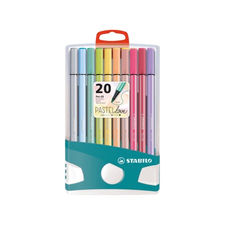 BIRO STABILO PEN 68 BRUSH X 20 PASTEL
