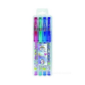 BLISTER 4 BIRO GLITTER PROFUMATE UNICORNO