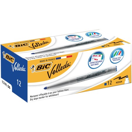 PENNARELLI X LAVAGNE BLU BIC VELLEDA PZ 12