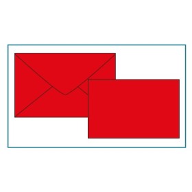 BIGLIETTI E BUSTE F.4 COL. FORTI ROSSO
