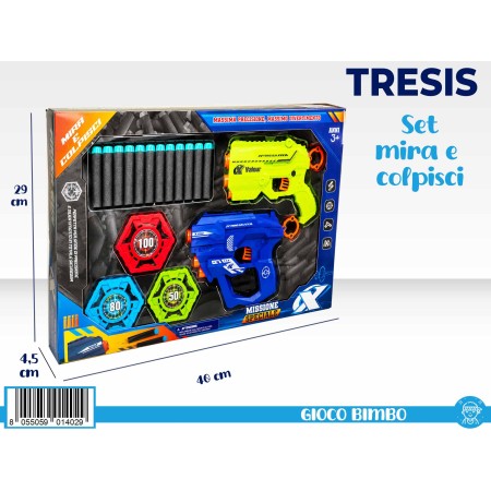 COPPIA PISTOLE + COLPI + BERSAGLIO