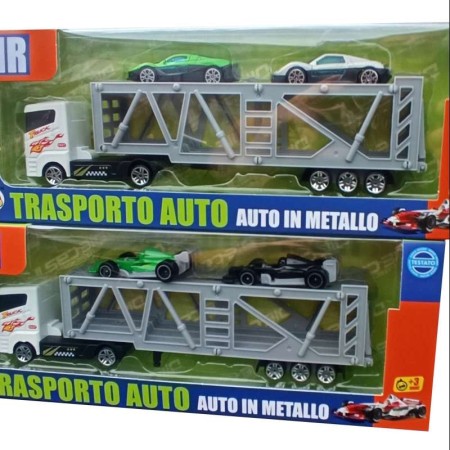 CAMION TRASPORTO C/2 AUTO IN METALLO
