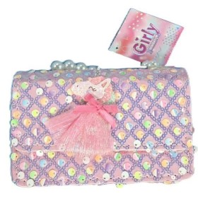 BORSETTA UNICORNO GLITTER CM 14 ROSA