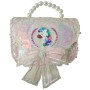 BORSETTA UNICORNO GLITTER CON FIOCCO CM 14 ROSA